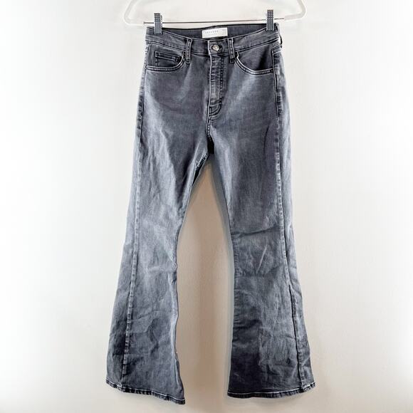 Topshop Jamie High Rise Flare Jeans Washed Black 28 / 6 - Picture 2 of 4
